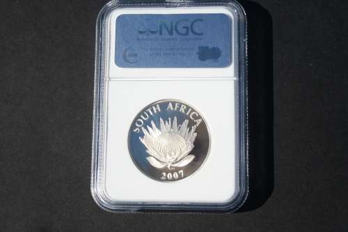 2007 SILVER R1 MANDELA COIN NGC GRADED PF 69 UC